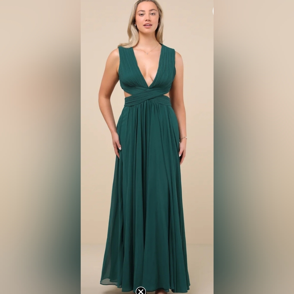 Lulus Emerald Green Cutout Maxi
